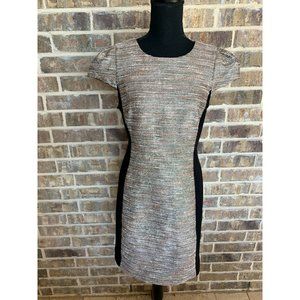Moulinette Soeurs sheath dress fitted short sleeve multi-color size 10 tweed